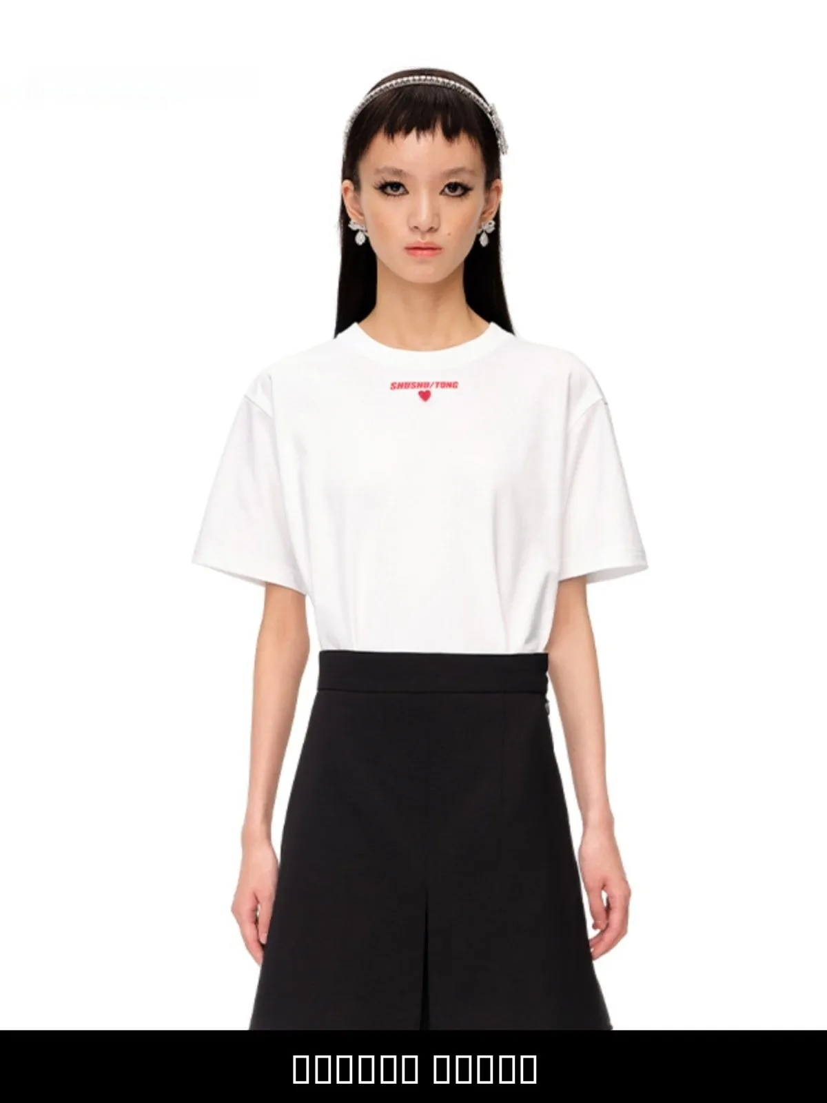 

Faionable Cotton ort Sve T-irt for Women with Letter Heart Logo round Ne Simple Elegance Casual Summer irt