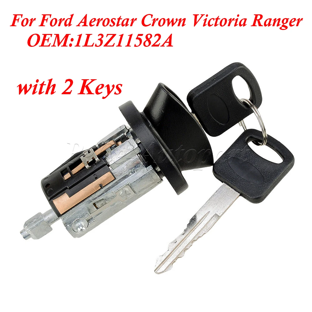 New Ignition Lock Cylinder Ignition Key Switch with 2 Keys Kit 1L3Z11582A for Ford Aerostar Crown Victoria Ranger Auto