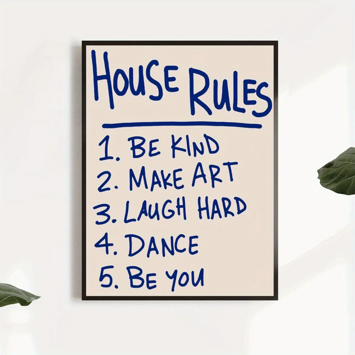 Frameless Modern Canvas House Rules Decoration Wall Art Bedroom Office Dining Room Bar Wall Fun Decor Fun Art Print Wall Poster
