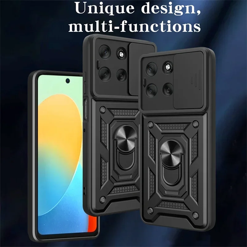 Rüstung Fall Für Motorola Moto G56 G86 5G G15 G35 G55 G75 G85 G04 G24 G54 G84 E14 E15 Objektiv schützen Abdeckung Ring Ständer Halter Fundas – Detail 1