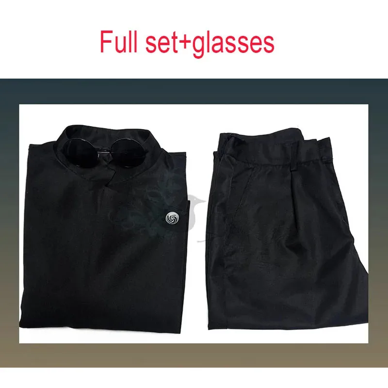 Аниме Jujutsu Kaisen 2 Satoru Gojo Косплей Костюм Satoru Gojo Geto Suguru Черный Синий Униформа Парик Очки Мужской Костюм на Хэллоуин