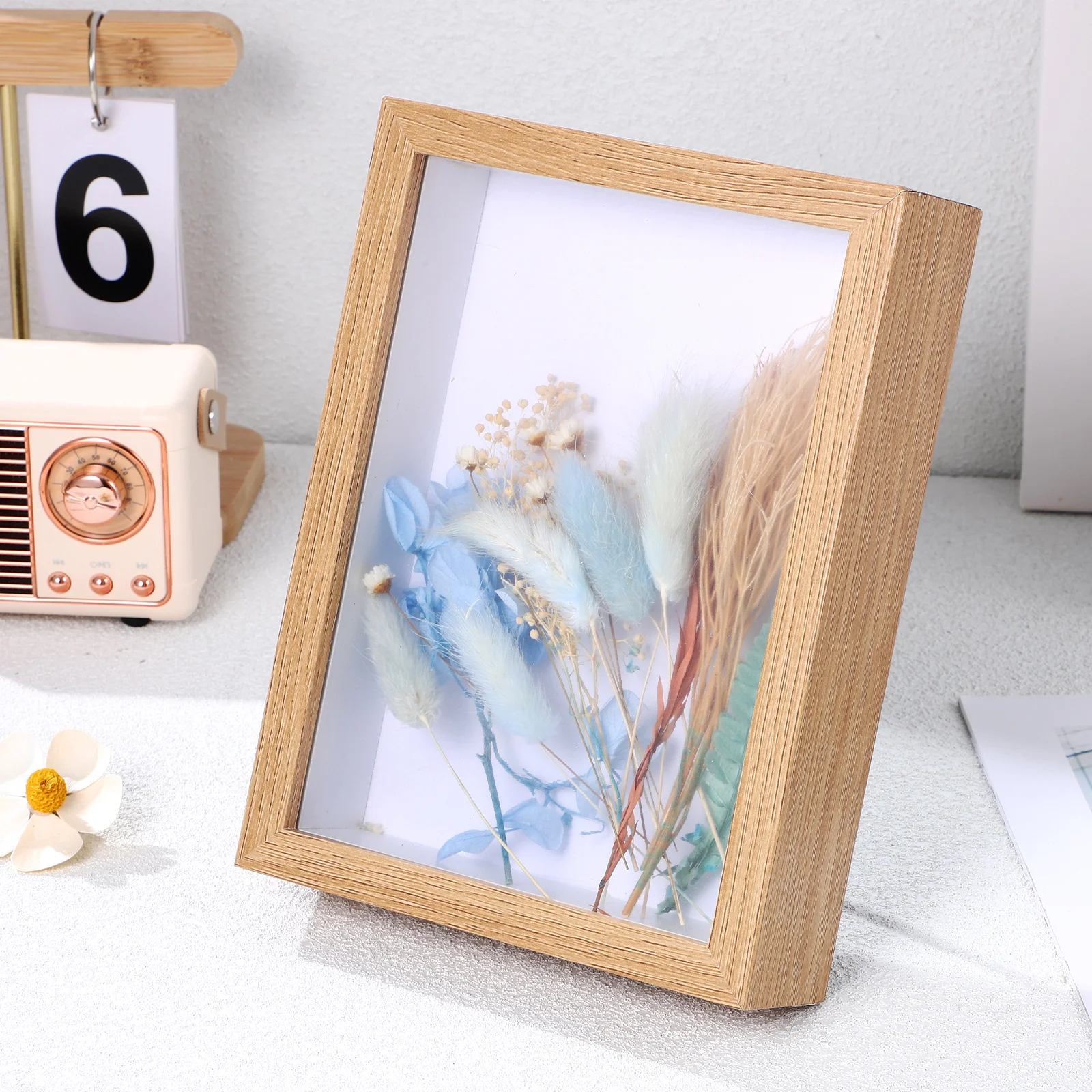 Dried Flower Display Holder Home Decor Frame Picture Pressed Stand Photo Case Clear