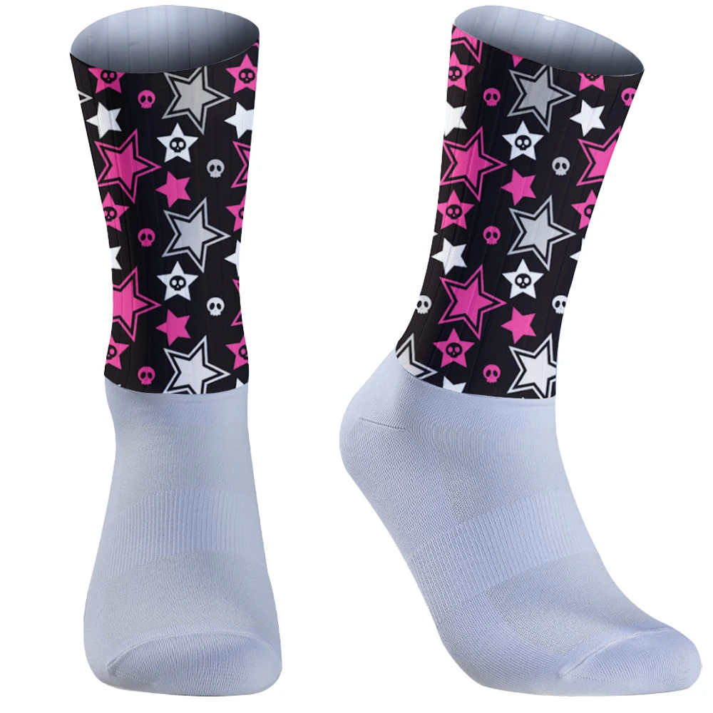 Chaussettes de cyclisme respirantes pour hommes et femmes, chaussettes de course à pied, compression à la mode, escalade, marche et randonnée