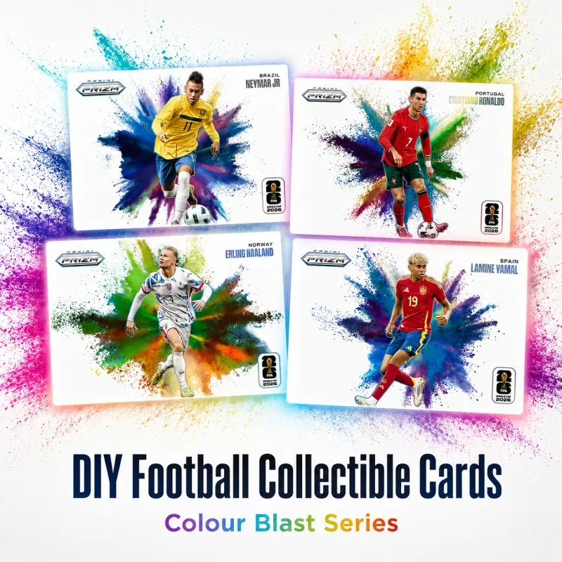 DIY Panini Football Cards Collectible FIFA World Cup Colour Blast Series Messi Mbappe Haaland Cristiano Ronaldo Neymar Yamal