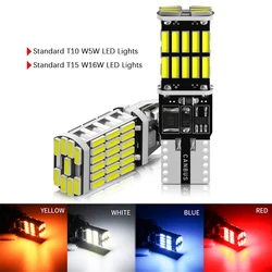 2pcs T10 W5W Led Car Interior Replace Lights Canbus No Error T15 W16W For Tail Signal Bulbs Reverse Lamp High Power 4014 SMD 12V