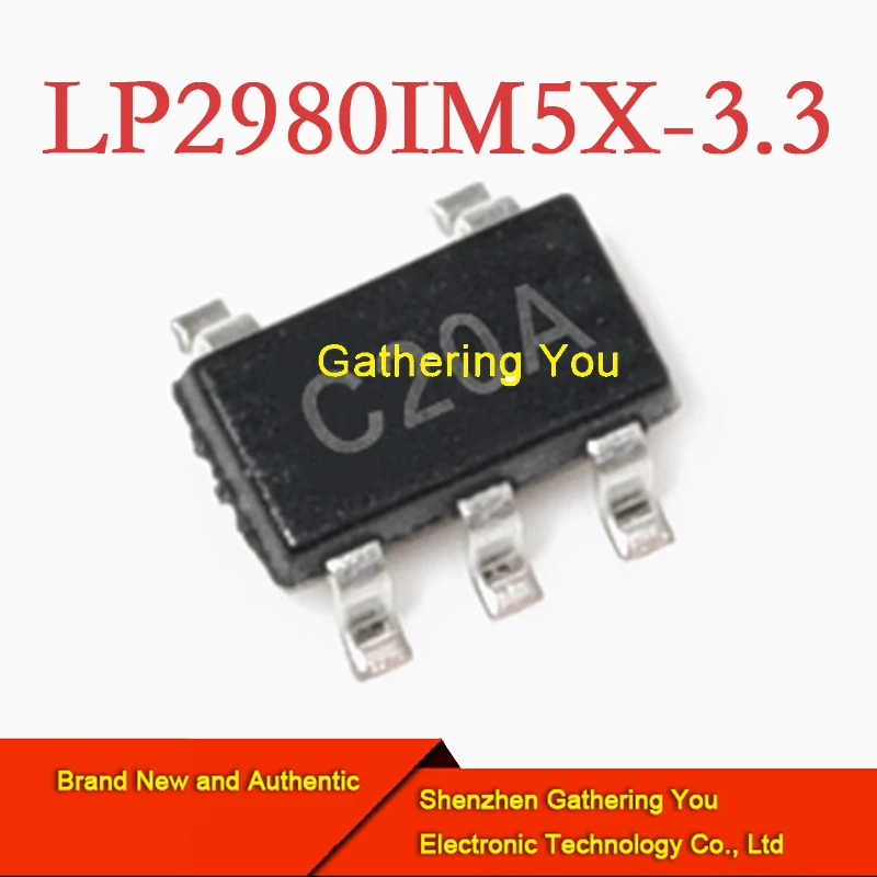 LP2980IM5X-3.3 SOT23-5 Low-dropout regulator 50-mA, 16-V, Brand New Authentic