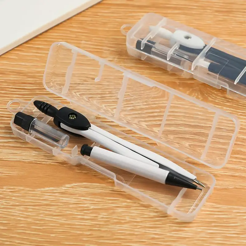 Draft Compass Metal Compass With Shatterproof Storage Box Pencil Holder Stainless Steel Circle Compass Drafting Tools Geometry