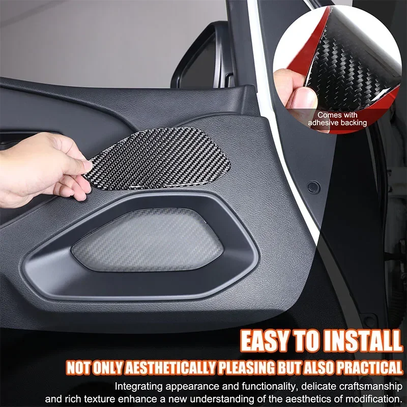 For Nissan Frontier 2024+ Car Door Panel Decorative Stickers Soft Carbon Fiber Interior Accessories 2 Pcs image 6