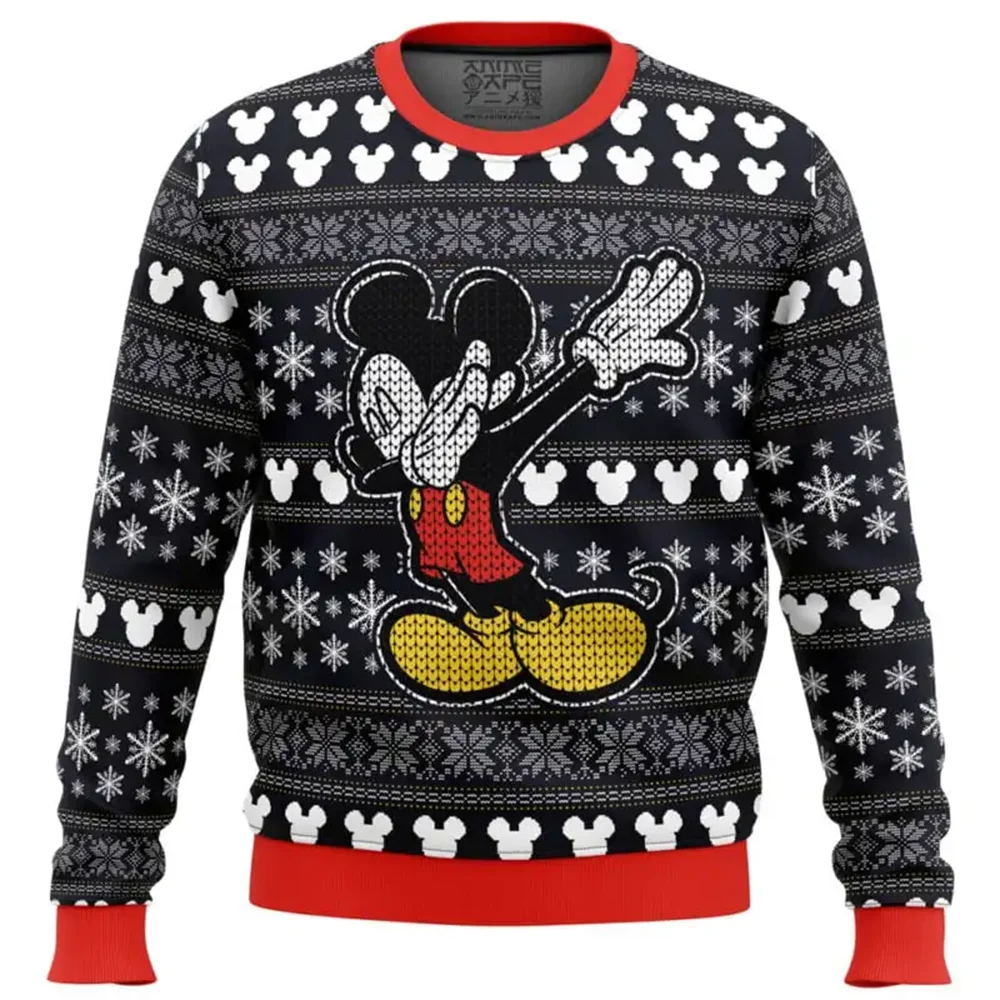 

Merry Christmas Mickey Mouse Disney Ugly Christmas Sweater Gift Santa Claus Pullover Men 3D Autumn And Winter Sweatshirt