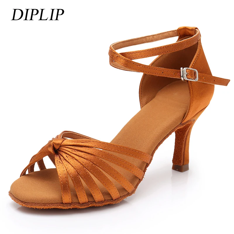 

DIPLIP New Latin Dance Shoes For Women Girls Tango Salsa Ballroom Dance High Heels soft Dancing Shoes 5/7cm Ballroom Dance shoes