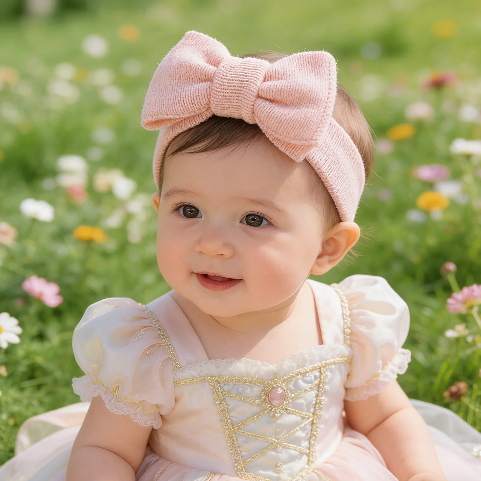 

Infant Baby Girls Bow Headwear Soft Stretchy Solid Color Bowknot Headbands Fashion Hair Accessories for Toddlers