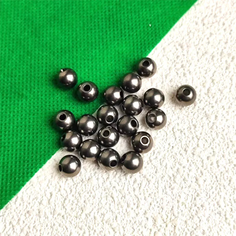 TA2 Pure Titanium Drilled Titanium Balls Ti Round Beads Ball with hole for Bracelet Necklace