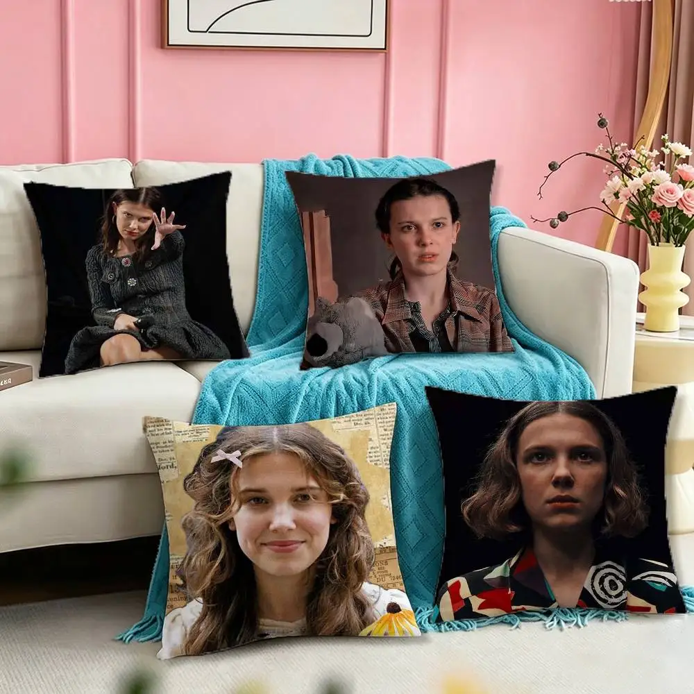 

Millie Brown Stranger Square Double-Sided printed Pillow Case Bedroom Bedside Pillow Sofa Cushion Cover