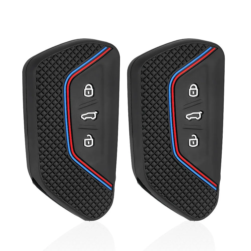 Silicone Key Case Funda Llave for VW Golf 8 Seat Leon 2021 Cupra Formentor Skoda Octavia Mk8 Cover Key Fob view 2