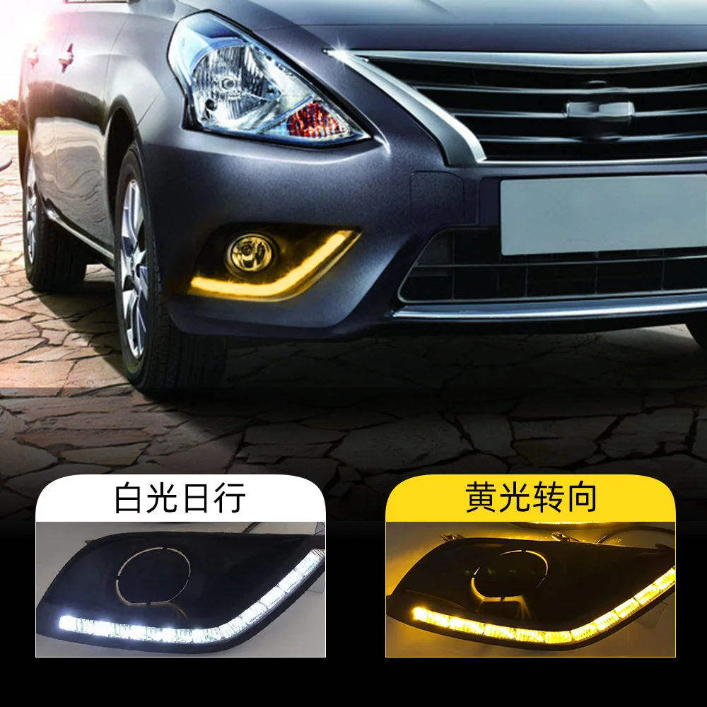 

For Nissan 14-19 new Sunny dedicated daytime running lights, Sunlight modified front fog lights, LED daytime runni