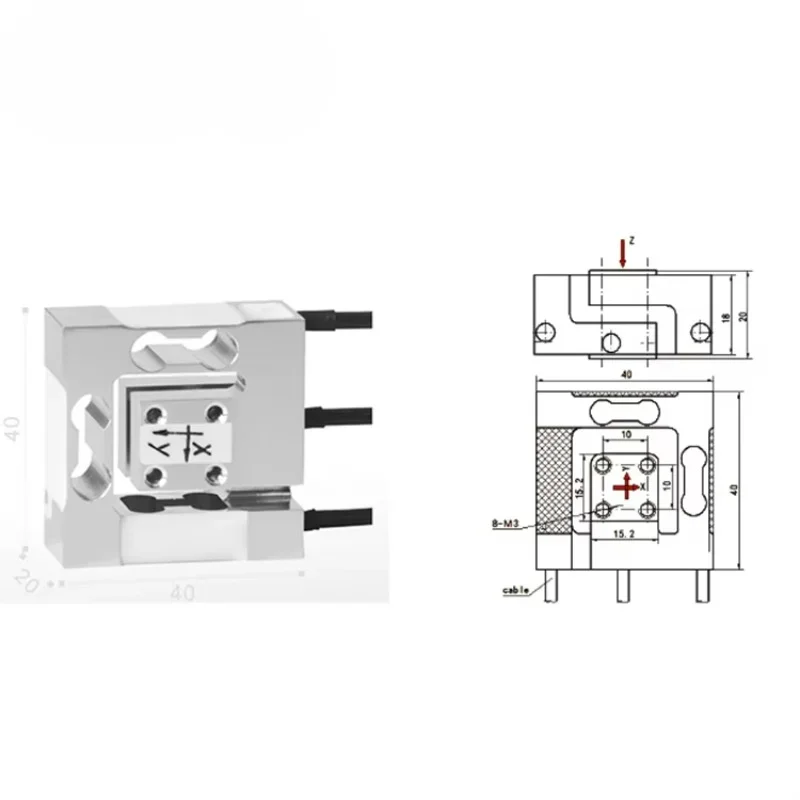 GPB160 Multi axis load cell 3 axis force sensor