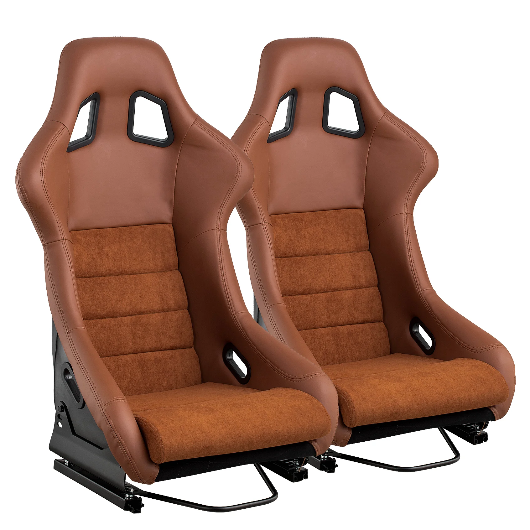 

Гоночные сиденья JBR 1097 Series Brown Bucket из стекловолокна и карбона для симуляторов и игровых станций, с блестками