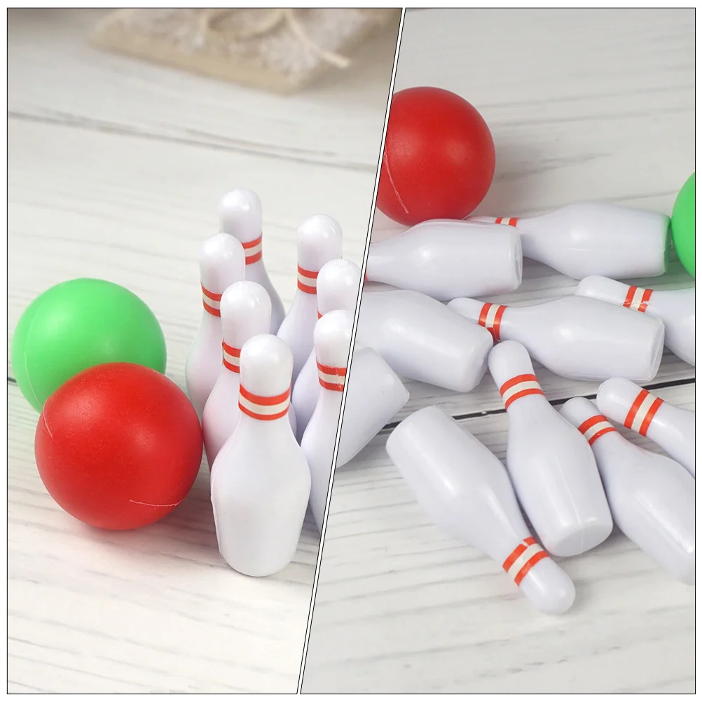 2 Sets Tiny House Bowling Ball Model Small Accessory Mini Decoration Supply Miniature Micro Scene