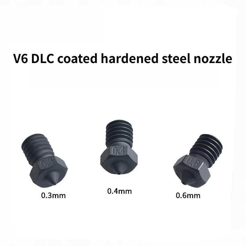 E3D V6 DLC Coated Hardened Steel Nozzle High Temp Up To 450℃ Fit Voron 2.4 Trident Prusa MK3S 3D Printer