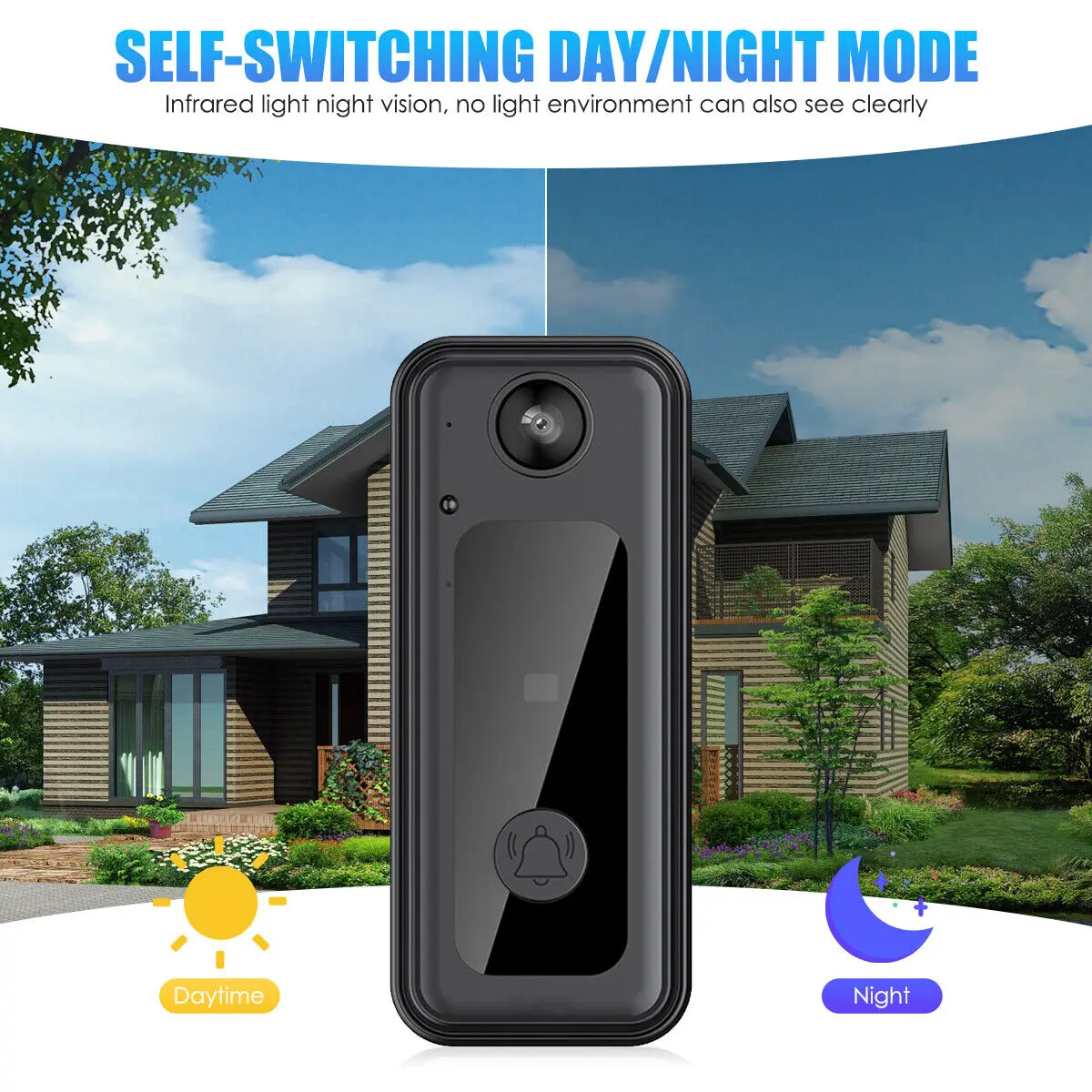 Smart Home Security doorbell camera WiFi Video Intercom Door bell Camera  Remote Intercom High-Definition Wide-Angle Visual