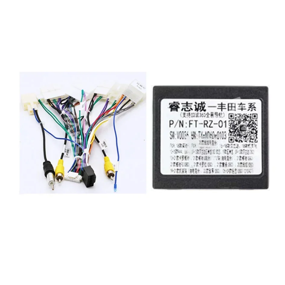 For Toyota Corolla/Camry/RAV4 With Canbus For Toyota High wiring 16pin Android Wire Harness Power Cable AdapterTY-XB-01 FT-RZ-01