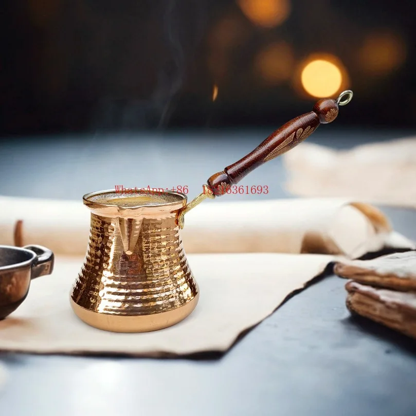 

Turkish coffee pot pure copper hand-thickened heat insulation wooden handle anti-scalding