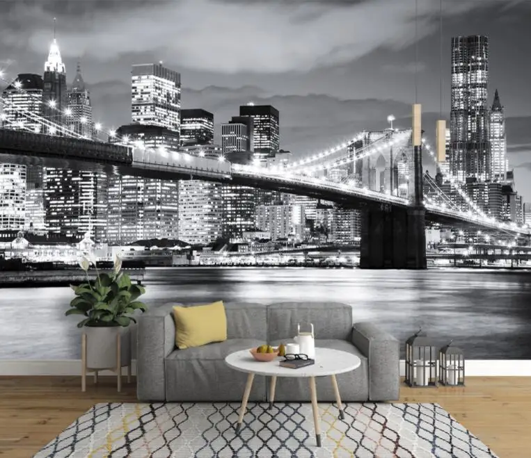 Custom wallpaper photo Modern stylish geometric architecture city decoration TV background wall living room  wallpaper