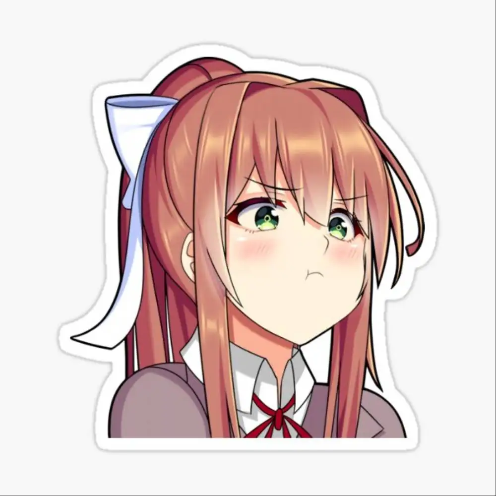 Monika Niedliche Kawaii Anime-Mädchen Aufkleber zum Dekorieren von Autofenstern, Motorrädern und Computern.