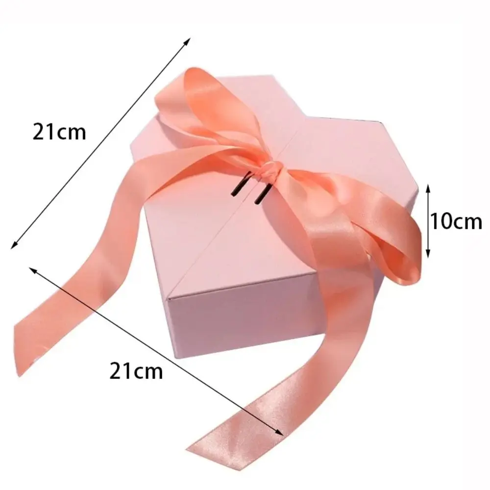 Heart Shaped Gifts Box Gifts Double Door Florist Box Gift Case Valentines Day Bows Packaging Box Wedding Anniversary image 6