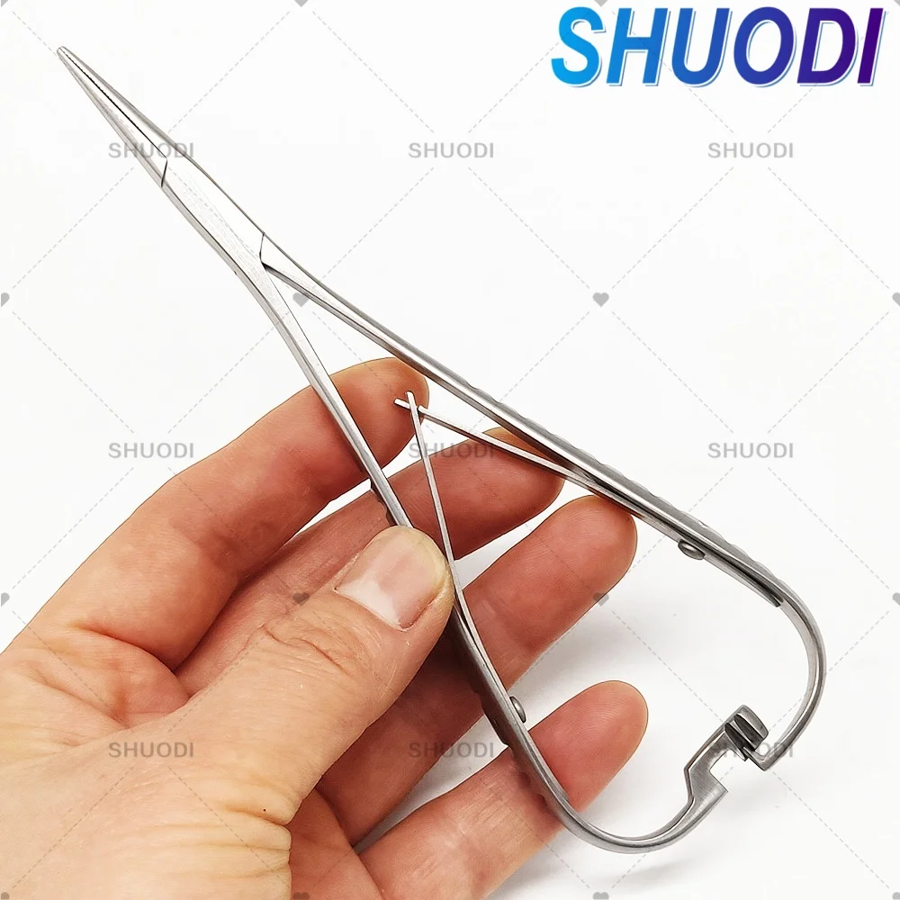 الفولاذ المقاوم للصدأ تقويم الأسنان ماتيو إبرة حامل أورثو أداة العناية بالفم أداة Forcep التوازي الأخدود تلميح 14 سنتيمتر