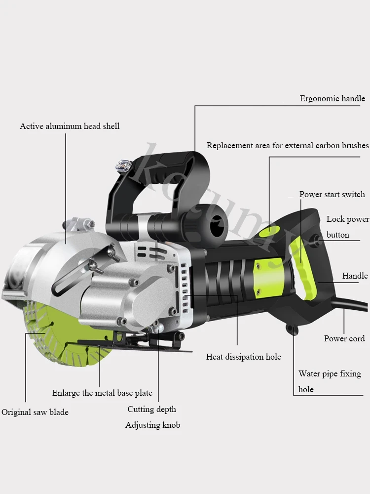 Electric Wall Slotting Machine Dust-free Steel Concrete Groove Cutting Machine  Wall Chaser Machine Circular Saw Slotter