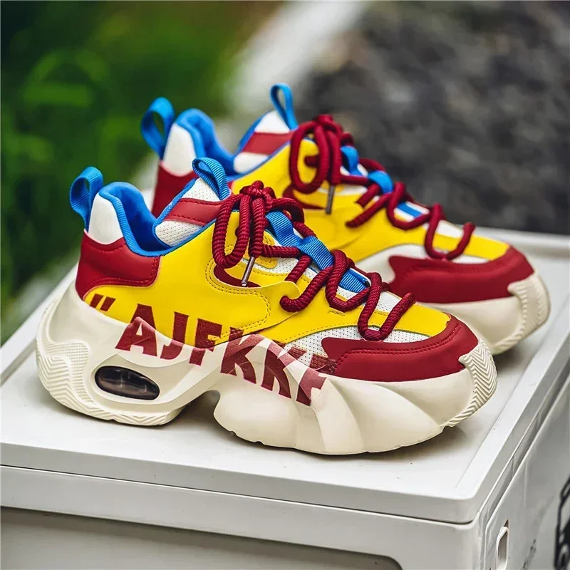 

New High-end Breathable Trendy Sports and Leisure Thick Sole Height Increasing Personalized Teenage Running Shoes
