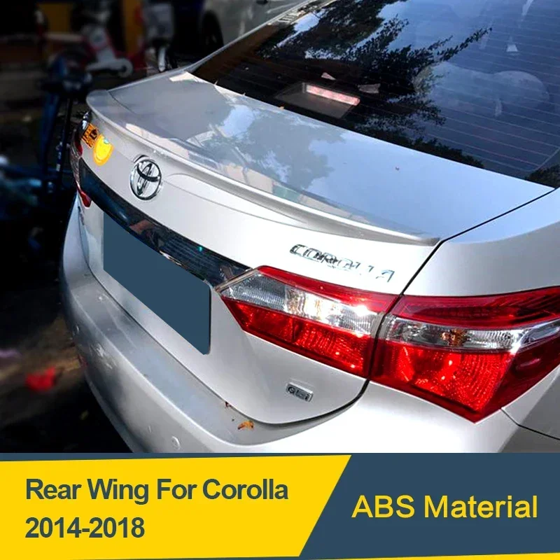 Spoiler for Toyota Corolla Sedan 2014-2018 ABS Material Glossy Black Car Rear Trunk Wing Accessorie