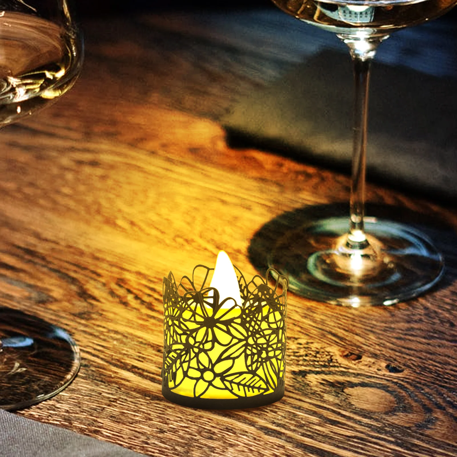 

50Pcs Led Tea Light Wraps Candle Decorative Covers Easy Assembly For Wedding Receptions Holiday Dinners