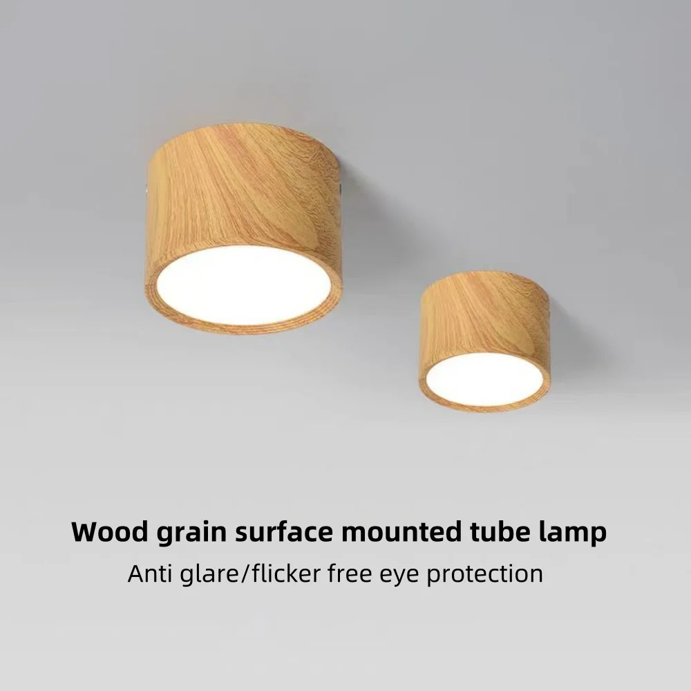 LED dimming ceiling light, wood grain ceiling light, ceiling mounted ceiling light, room decoration lighting, room kitchen
