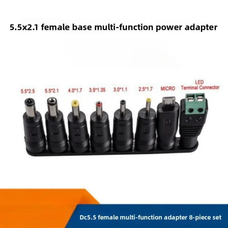 8 قطعة محول عالمي نصائح متعددة الأغراض التيار المتناوب DC5521 شاحن الطاقة إمدادات محول الشحن نصائح موصل لأجهزة الكمبيوتر المحمول المحمول