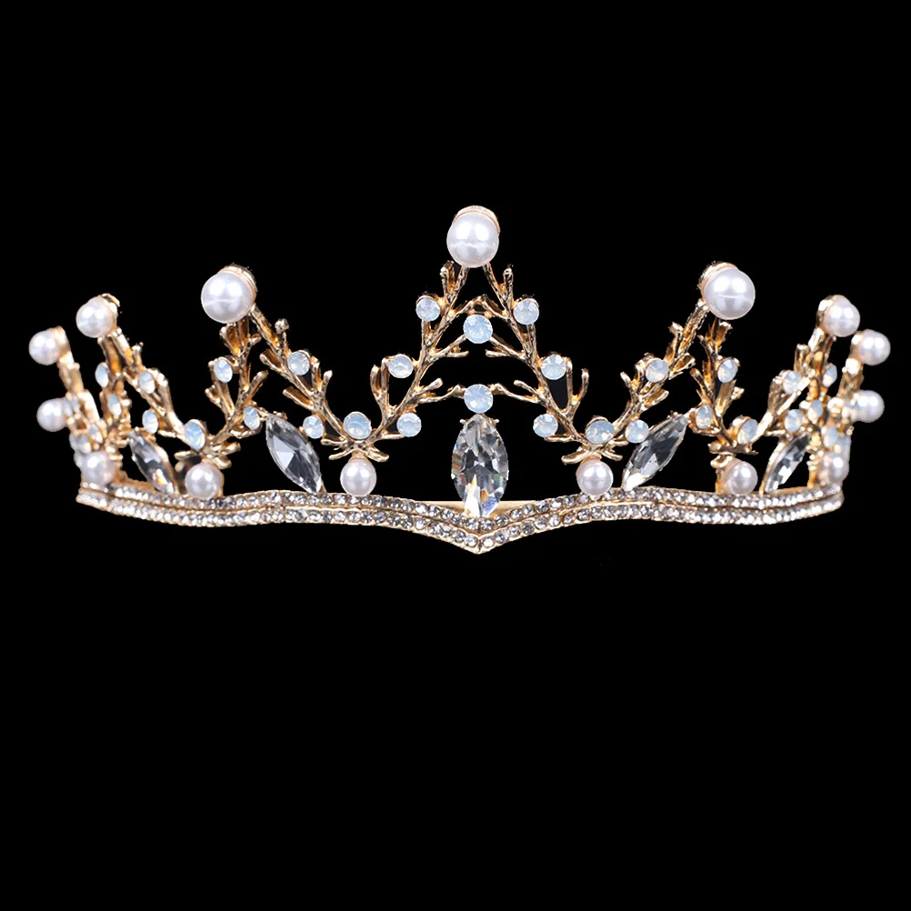 

Baroque Rhinestones Gold Wedding Tiara Bridal Crown Jewelry Hair Accessories Women Crowns Engagement Party Women Tiara