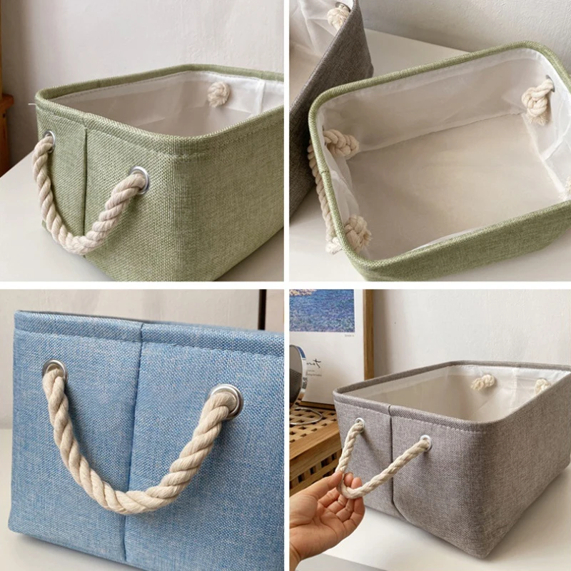 Clothes Storage Basket Home Supplies Sundries Sorting Basket Folding Linen Organizer Box  Desktop Organizer