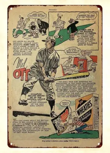 1946 Wheaties MEL OTT baseball player  metal tin sign metal art