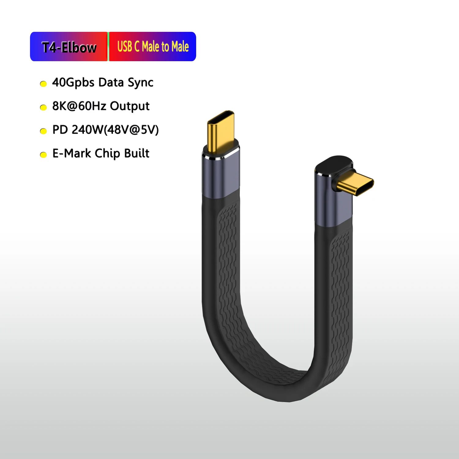 MCGILLON Ellbogen USB 3. 0 Gen3 40 Gbit/s FPC-Kabel PD 4,0 W 5a Schnell ladung Typ C zu Typ C Kabel Thunderbolt 4 8k @ 60Hz Kabel USB C Datenkabel 4