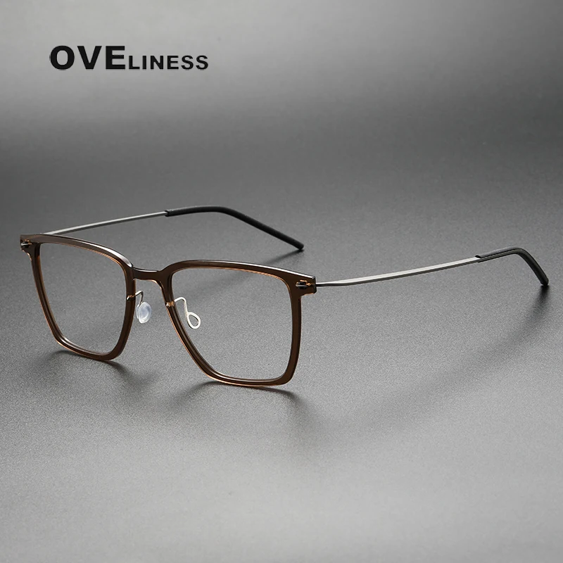 

Vintage Acetate Titanium Glasses Frame Men Square Myopia Prescription Optical Eyeglasses Frame Women 2021 New Luxury Eyewear