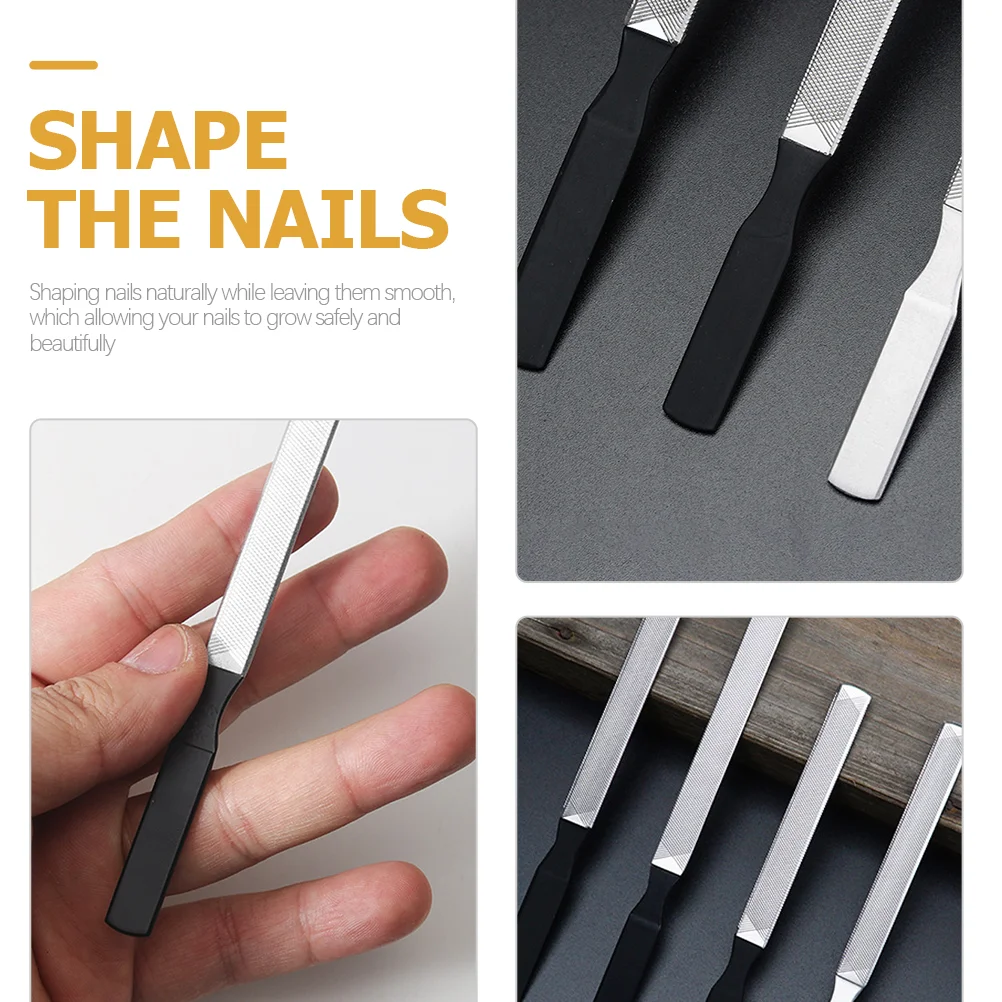 Stainless Steel Nail File Care Tools Metal Files Fingernail Salon Trimming Trimmers Practical