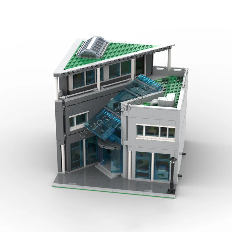 3082 個の都市現代図書館モジュラービルディングブロッククリエイティブ建築モデルディスプレイおもちゃ子供のための組み立て誕生日プレゼント