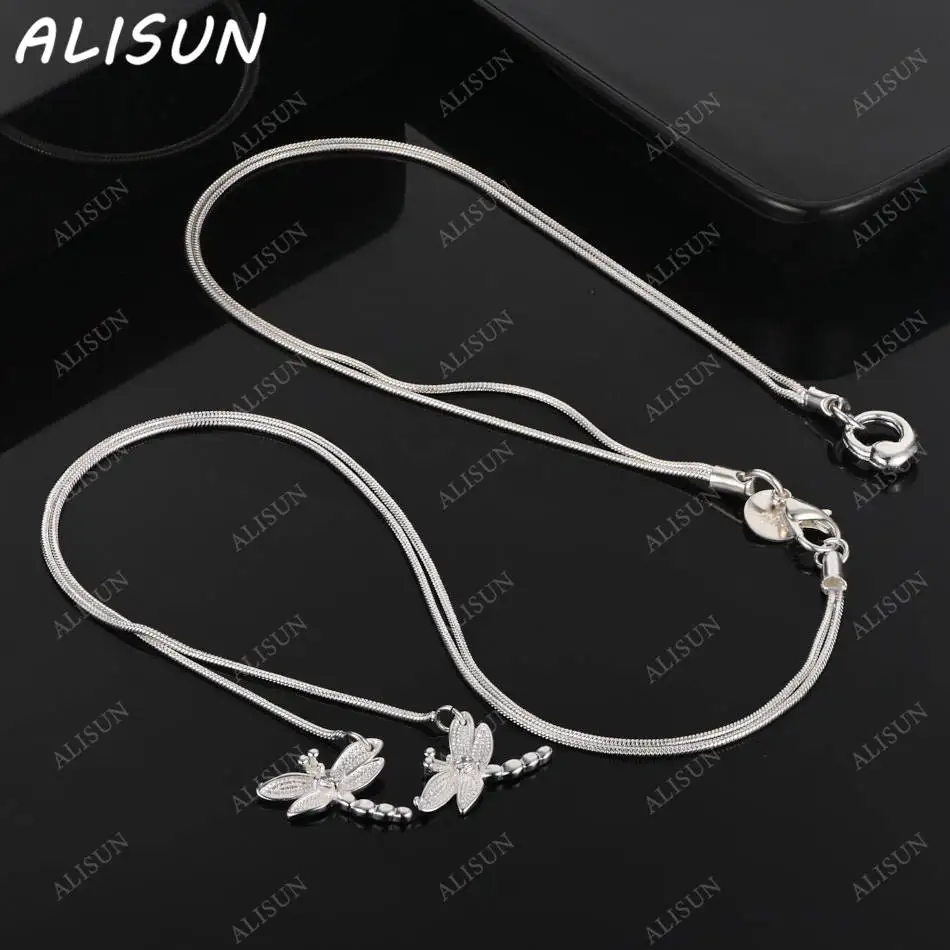 

ALISUN 925 Sterling Silver 45cm Dragonfly Pendant Necklace For Women Creativity Gifts Street All-match Party And Daily Wear