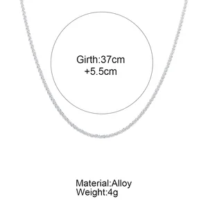 2 pcs bright glowing sparkling silver clavicle Current Collar Bracelet Jewelry Set for Minimalist Women Star Sky Accessories 6 Main sales set of brightness - №1