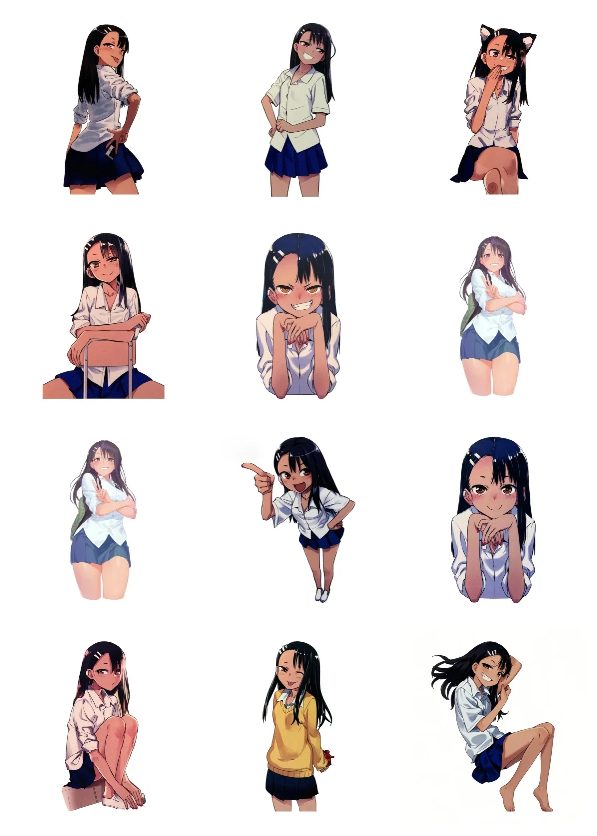 

Nagatoro Hayase Peeker Car Sticker PVC Cartoon Anime JDM Waterproof Decal for Whole Body Motorcycle Helmet Rear Windshield OEM