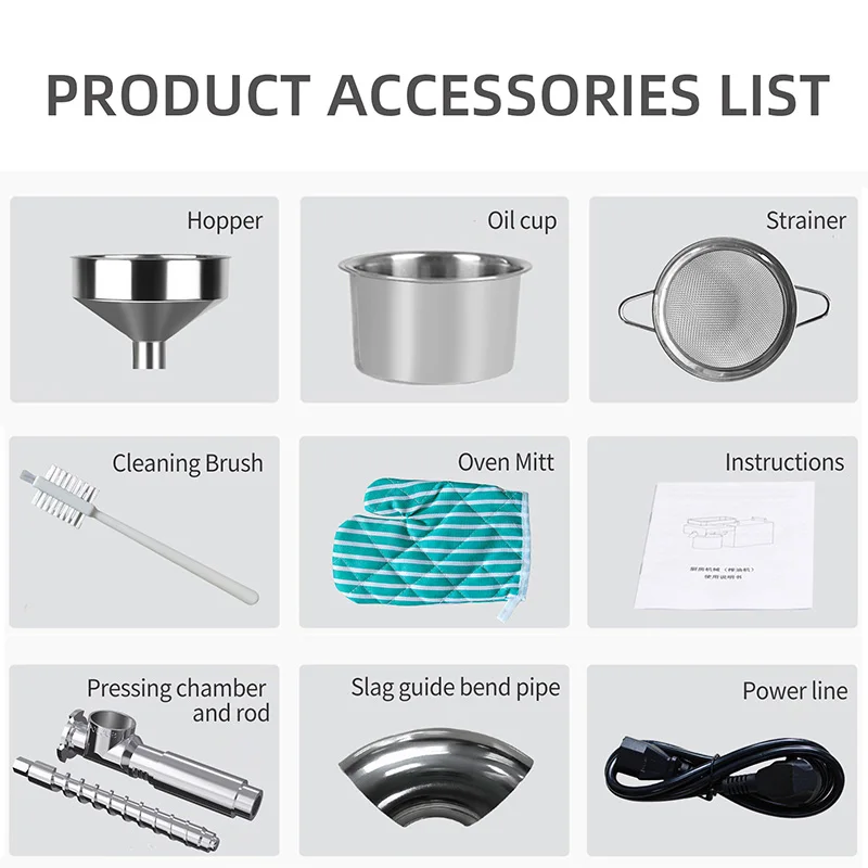 

Пресс для масла из нержавеющей стали 600 Вт, для домашнего использования, горячего/холодного отжима, для льняного/чайного/арахисового масла, идеально подходит для малого бизнеса