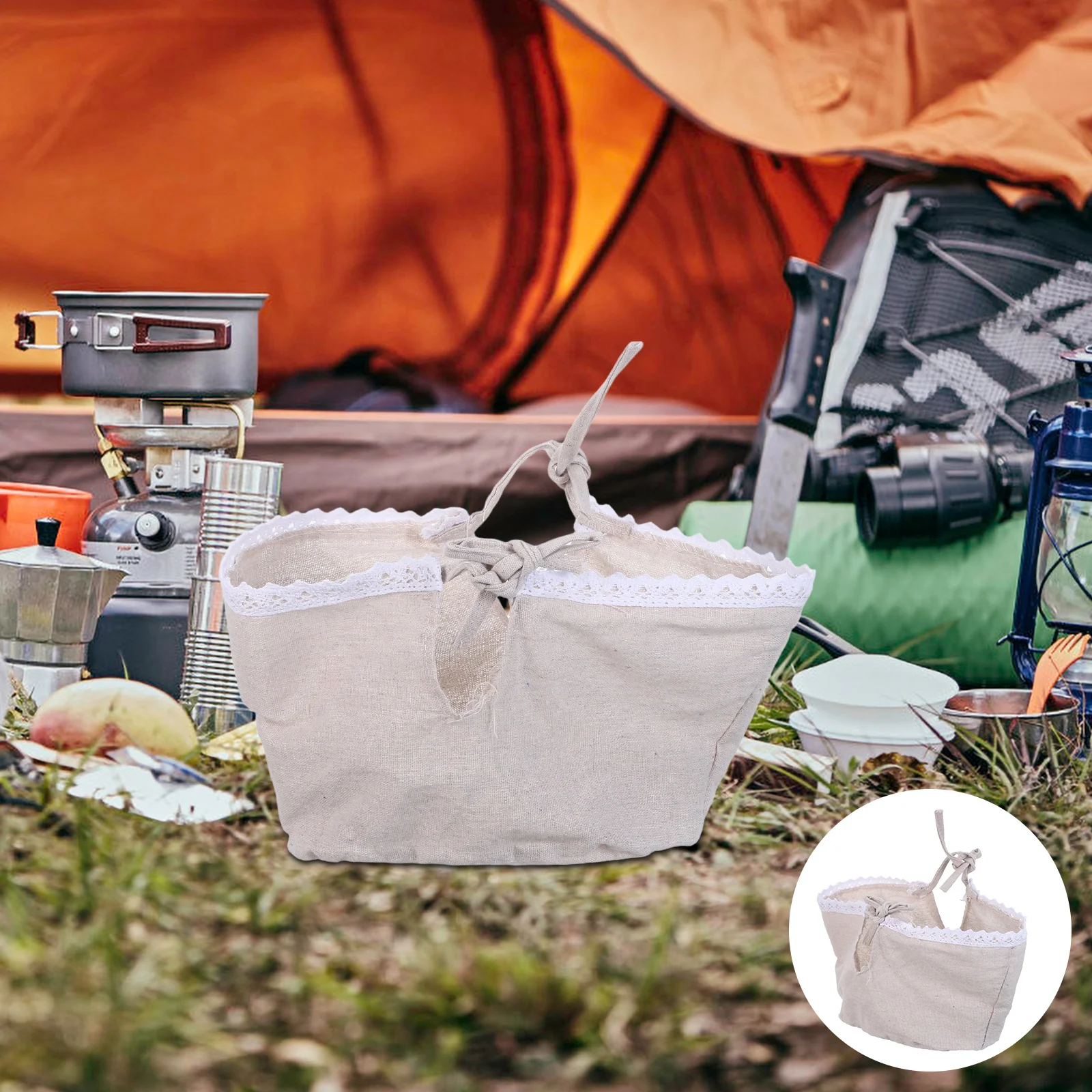 

2Pcs Decorative Basket Cloth Liner Washable Fabric Liners for Rattan Picnic Wicker Storage Baskets Farmhouse Basket Insert