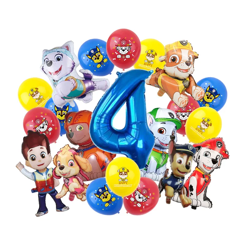 PAW Patrol Geburtstagsparty-Dekoration Chase Skye Latexballons für Kinder Eventzubehör Marshall Folienballon Hintergrundbanner
