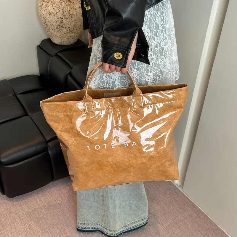 

INS Popular Letter Prints Transparent Jelly Bag For Women PVC Waterproof Large Capacity Shoulder Shopper Totes Designer Handbags